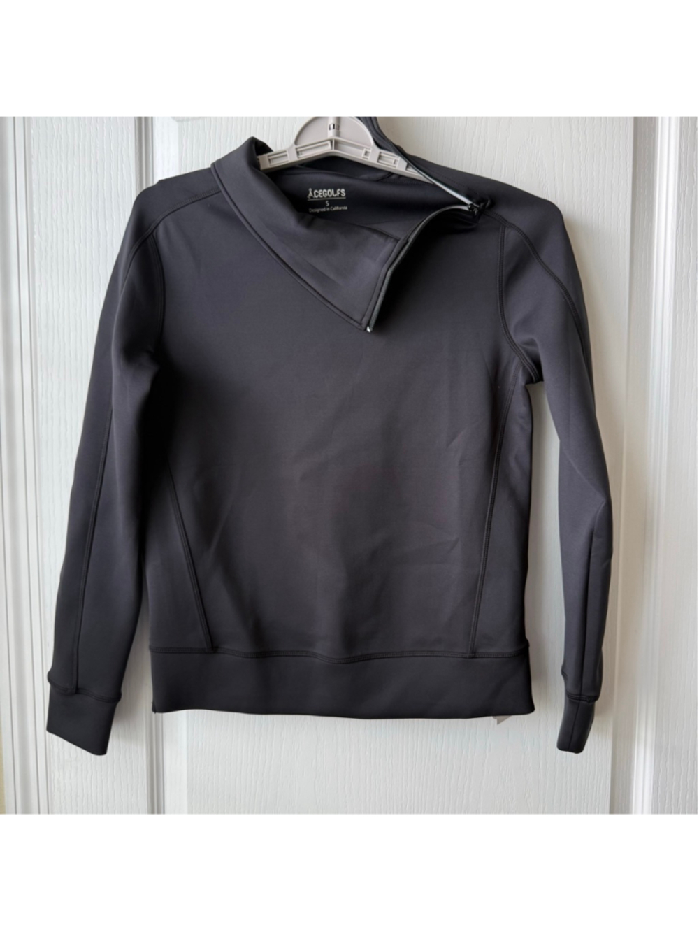 Women's ACEGOLFS Black Quarter-Zip Sweatshirt S